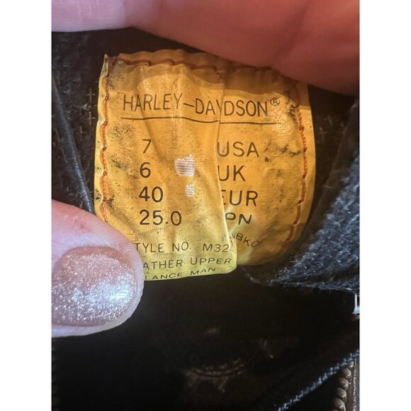 Vintage Harley-Davidson leather lace side zip lug sole boots sz 7 biker - Picture 14 of 16